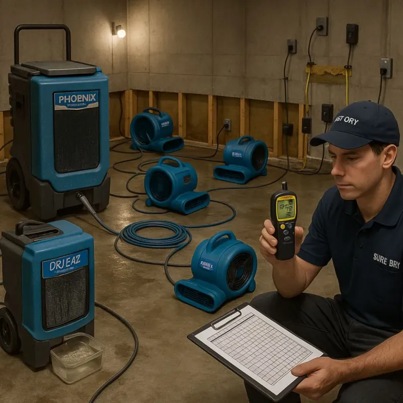 Structural Drying and Dehumidification process in Old Jamestown, MO